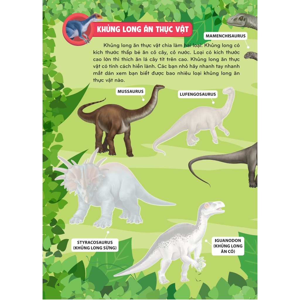 Sách - Sticker khủng long: Phát triển trí thông minh cho trẻ 3 (8 trang sticker dán hình) | WebRaoVat - webraovat.net.vn