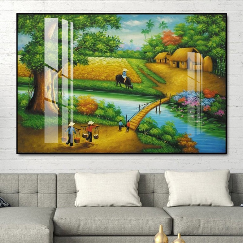 Tranh Laminate Tráng Gương - Tranh Treo Tường Phong Cảnh Đồng Quê 2