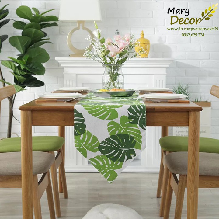 KHĂN RUNNER MARY DECOR - LÁ CỌ XANH KR-B02