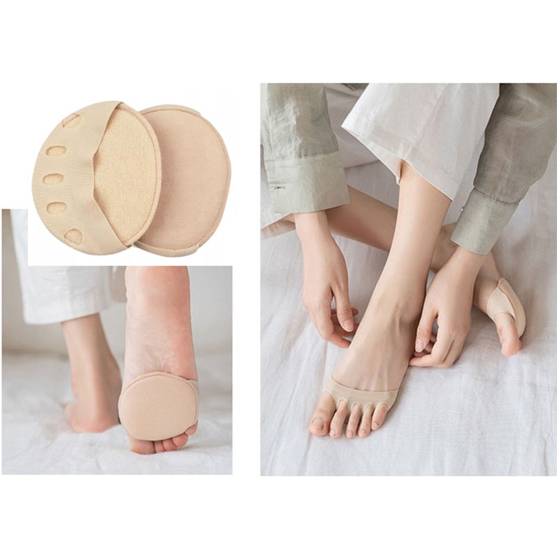 1 đôi - Miếng lót nửa bàn chân trước xỏ 5 ngón HICKIES LACING SYSTEM cho giày dép nữ - giảm đau chân thấm hút mồ hôi