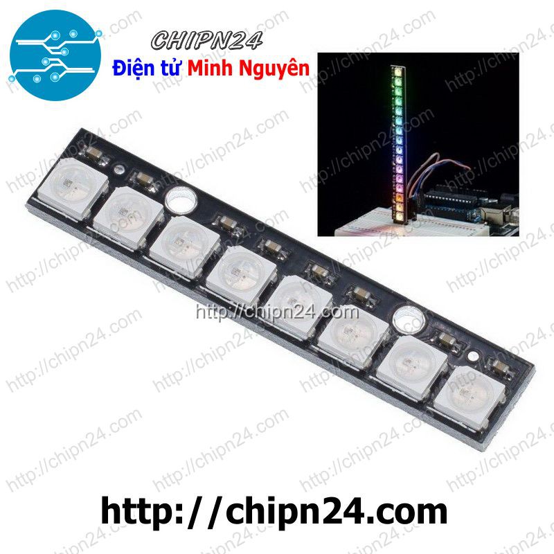 [1 CÁI] (F121.2) Mạch Led RGB Neopixel WS2812 5050 (8 LED THẲNG)
