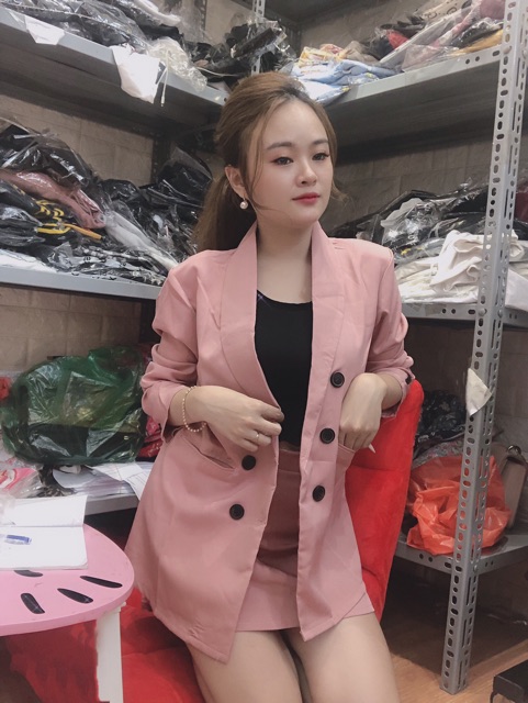Set vest kèm chân váy chữ A