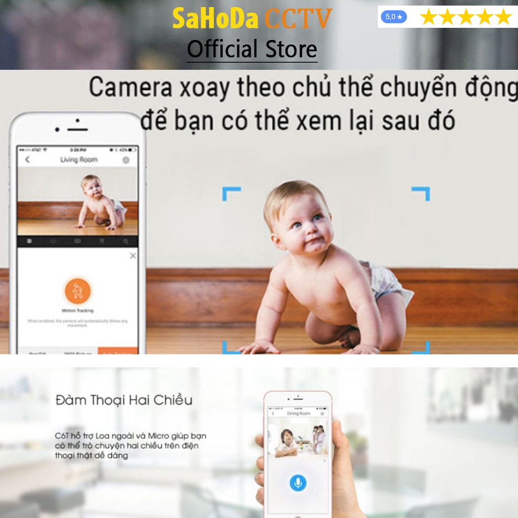 Camera ip wifi Ezviz C6N, Camera trông em bé Ezviz quay quét 360 độ + đàm thoại 2 chiều hàng chính hãng