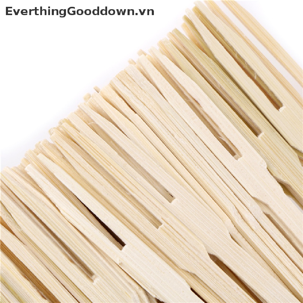 Everthinggooddown Set 80 Nĩa Gỗ Tre Ăn Trái Cây Tráng Miệng Dùng Một Lần Trang Trí Tiệc Tùng