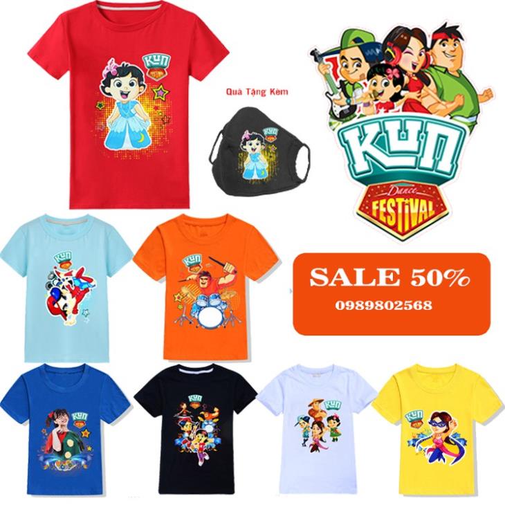 🎁 Áo thun trẻ em gia đình nhà kun nhiều mẫu hót độc quyên, TẶNG kèm bịt mặt kun