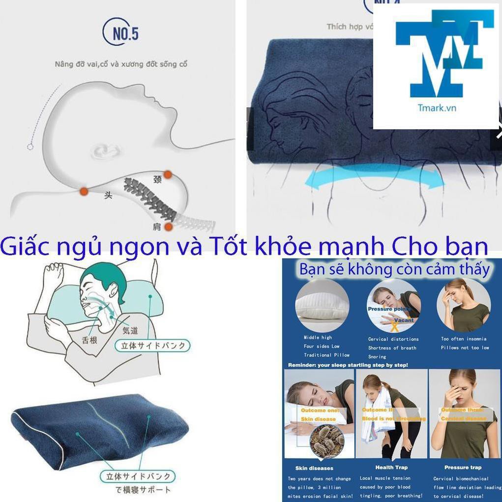 Gối ngủ nhanh nhật bản cao su non đa năng chuyên chữa chị đau mỏi vai gáy thoát vị đốt đốt sống cổ, ngủ không ngon