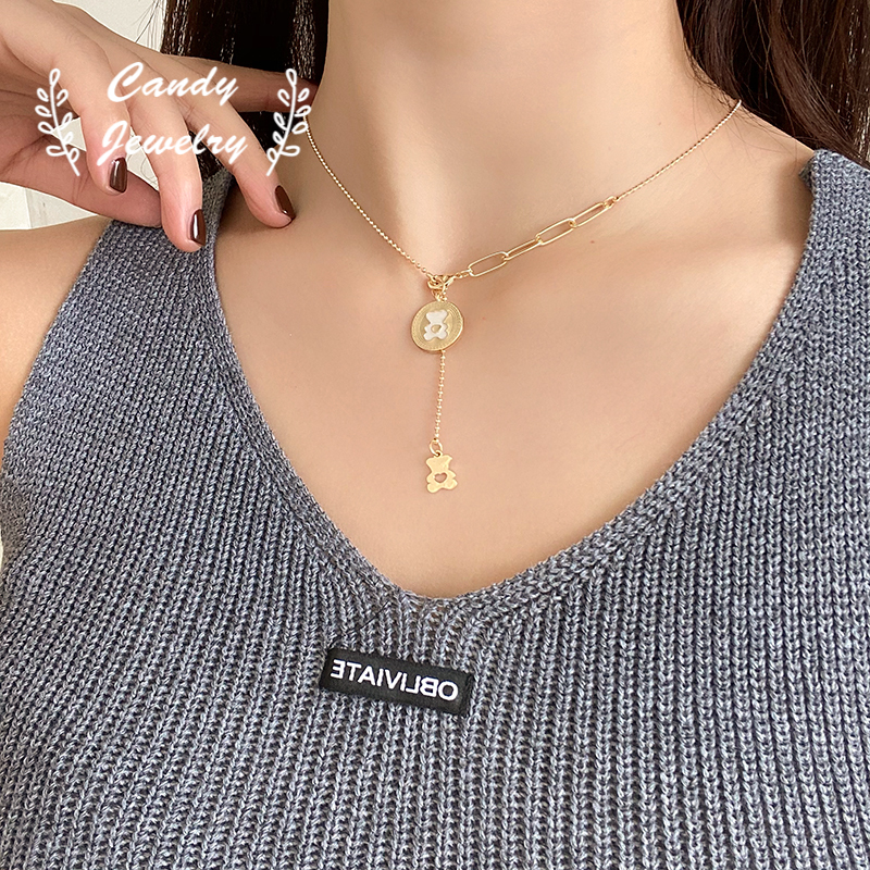Vòng Cổ Hợp Kim Mặt Gấu Chống Dị Ứng Cho Nữ