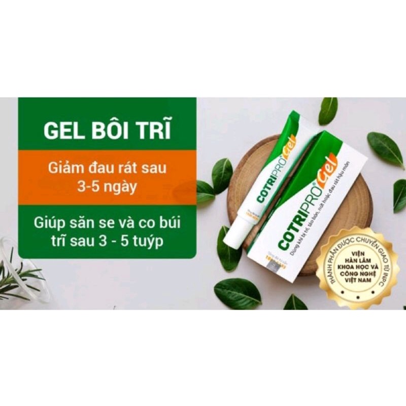 COTRIPRO ( CHÍNH HÃNG) - VIÊN UỐNG HỘP 20 VIÊN +  Gel Bôi Trĩ Nội, Trĩ Ngoại Tuýp 10g và 25g