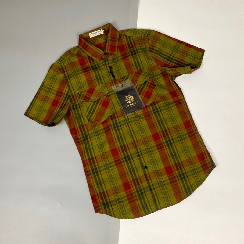 Áo sơ mi nam bbr ngắn tay kẻ sọc caro , chất liệu cotton không phai màu thấm hút mồ hồi cực kỳ tốt