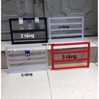 Khay mica trưng bông tai, 2 tầng ,3 tầng ,4 tầng ,5 tầng, có 3 màu đỏ đen trắng