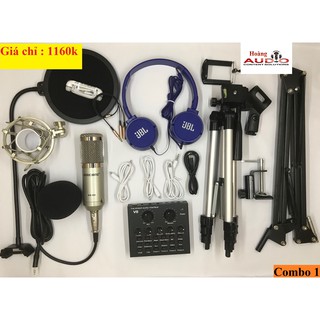 Trọn bộ mic thu âm BM900 + soundcard V8 Autotune