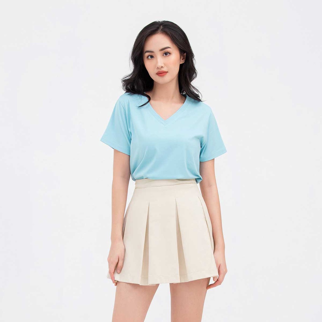 Áo thun nữ cổ tim GUMAC ATB813