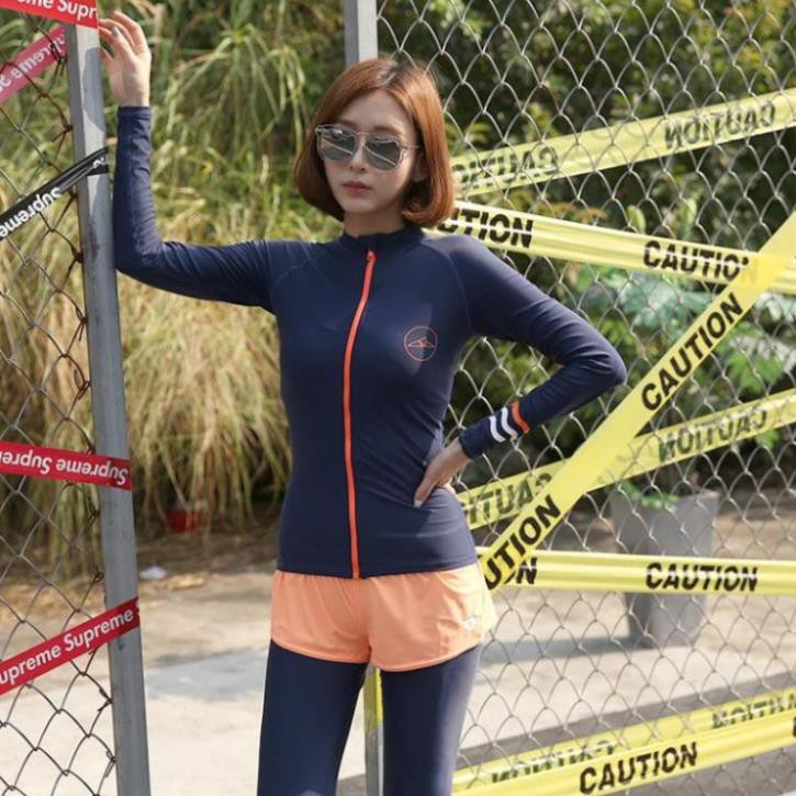 Áo bơi dài tay kéo khóa nữ Sbart màu đơn  ཾ  ཾ ་ | BigBuy360 - bigbuy360.vn