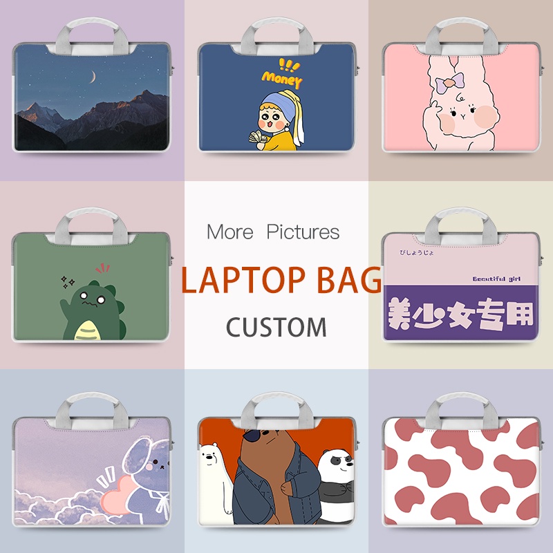 Túi Đựng laptop Chống Sốc Không Thấm Nước Họa Tiết Hoạt Hình Dễ Thương 13.3 14 15.6 inch