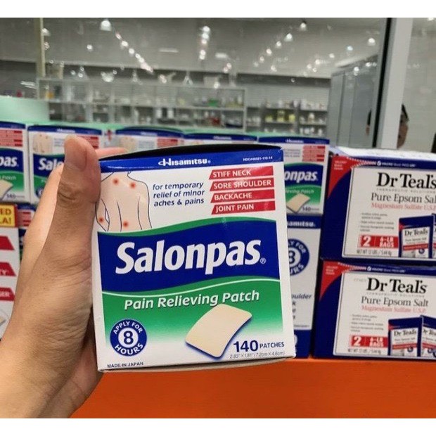 HỘP MIẾNG DÁN SALONPAS  MỸ 7 GÓI x 20 MIẾNG