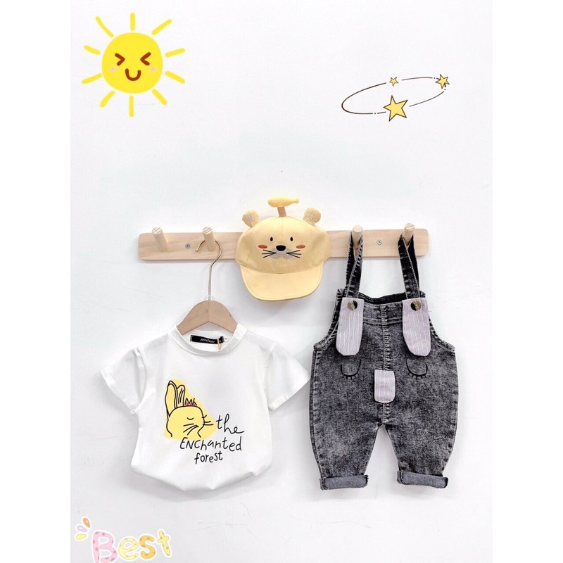 sét yếm bò kèm áo cho bé yêu 7-13kg
