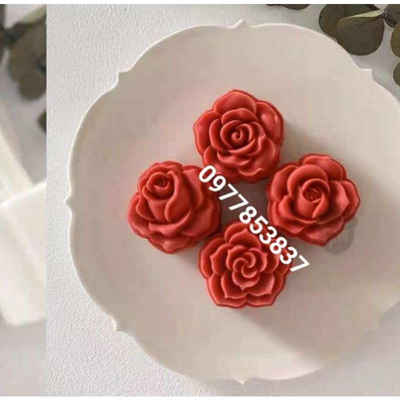 Khuôn lò xo hoa hồng 50g 4 mặt kèm nhấn