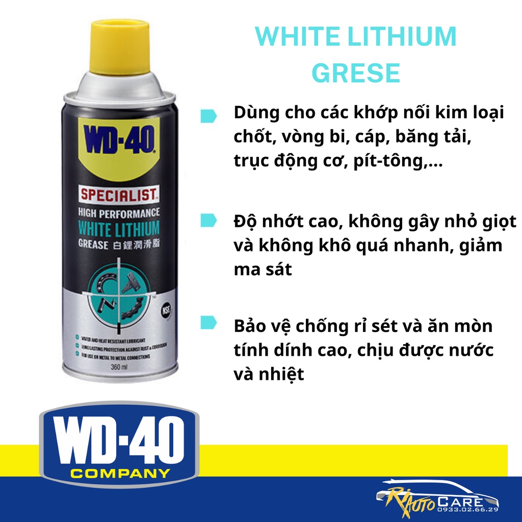 Dầu nhờn bôi trơn tác dụng cao WD-40 White Lithium Grease 360 ml