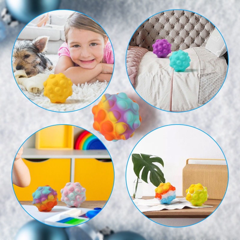 Đồ Chơi Bóng Silicone 3D Mềm Dẻo Giảm Stress Cho Bé