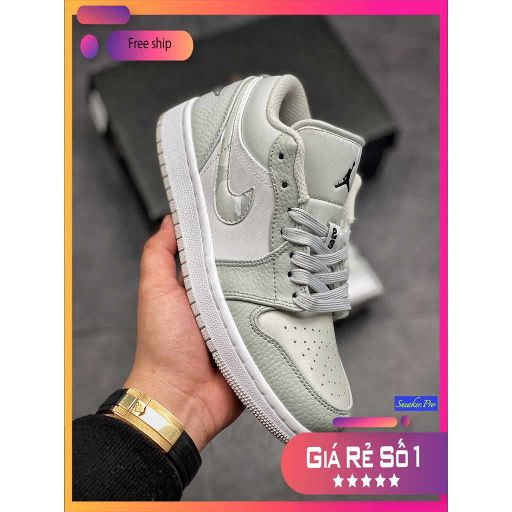 Giày nam nữ Air Jordan 1 Low White Camo, Giày jordan cổ thấp siêu đẹp, giá yêu thương dành cho học sinh, sinh viên