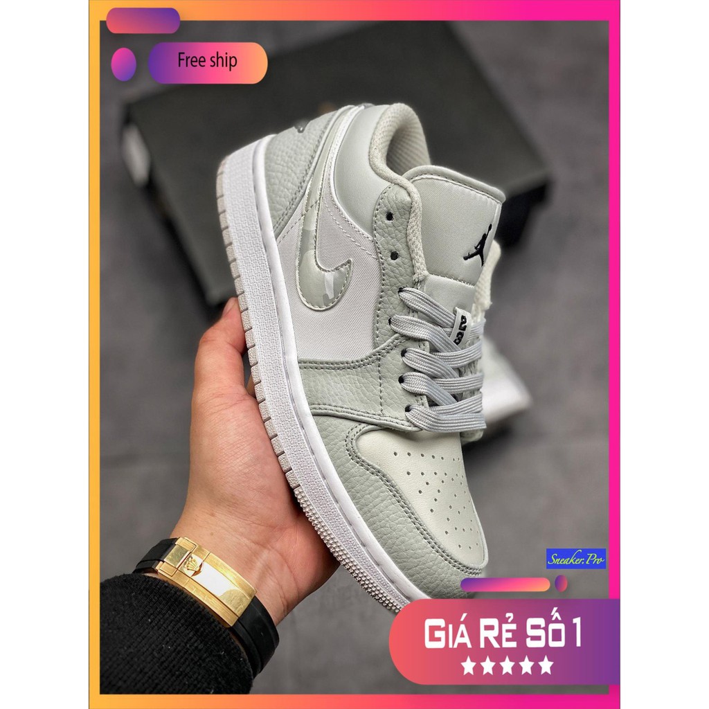 (FULL BOX) Giày thể thao Air Jordan 1 Low White Camo siêu đẹp, giá yêu thương dành cho học sinh, sinh viên