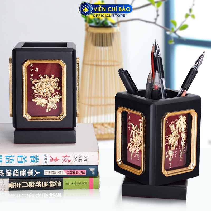 Hộp Bút Tứ Quý Dát Vàng thương hiệu Viễn Chí Bảo M600107