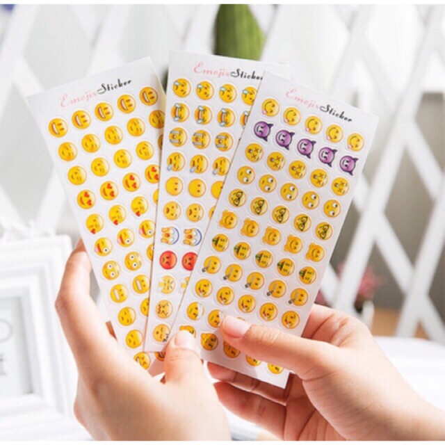 Sticker Mặt Cười Emojic Marji, Phụ Kiện Planer, Trang Trí Album Bộ 12 Tờ (660 sticker)