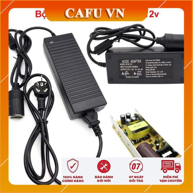 Bộ chuyển đổi nguồn chuyển đổi nguồn điện 220V sang 12V đầu tẩu thuốc chân tẩu đen - CAFU VN