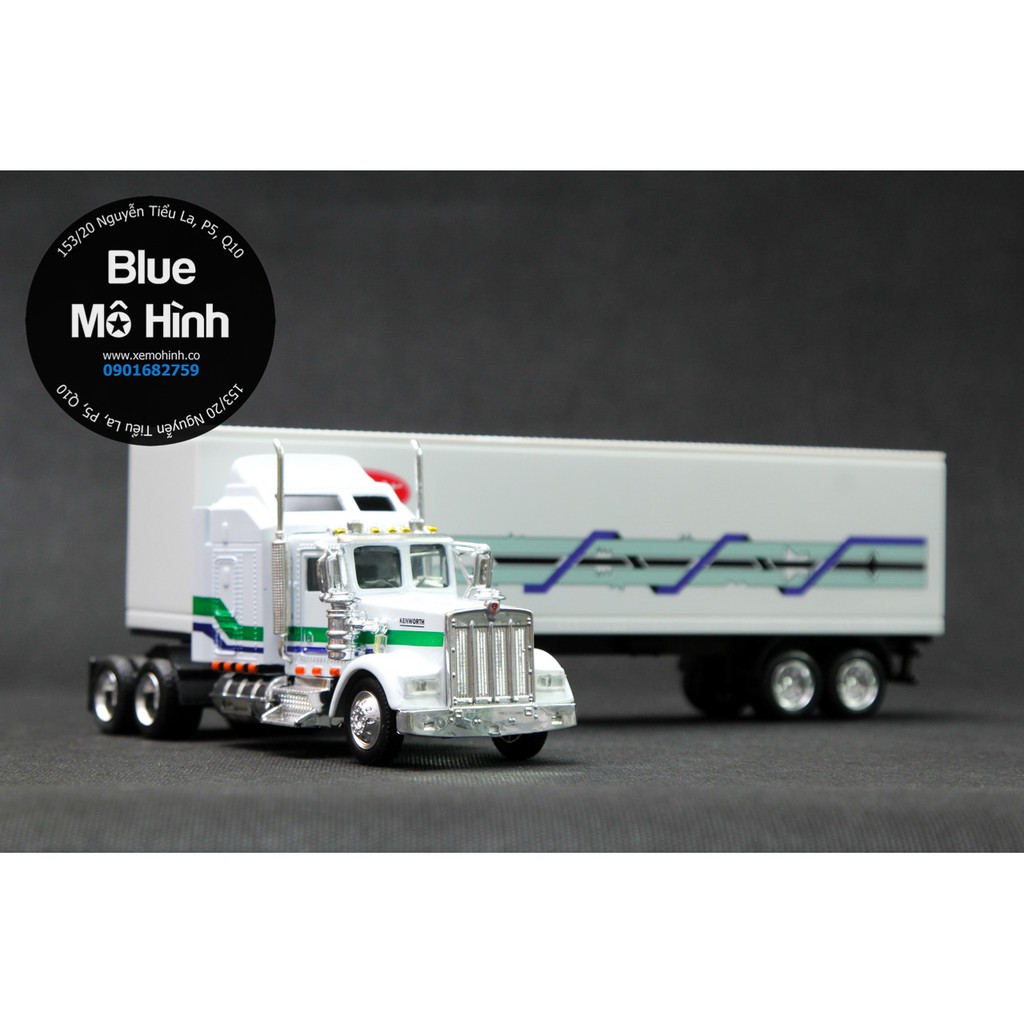 Mô hình xe đầu kéo container Kenworth Trắng 1:43