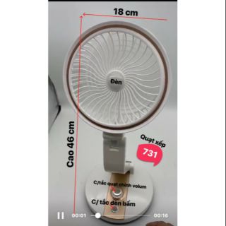 QUẠT GẤP GỌN CÓ ĐÈN YG-731