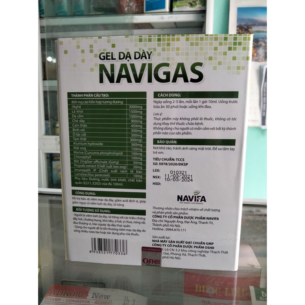 Gói dạ dày thảo dược NAVIGAS giảm viêm loét dạ dày, tá tràng. Hộp 20 gói