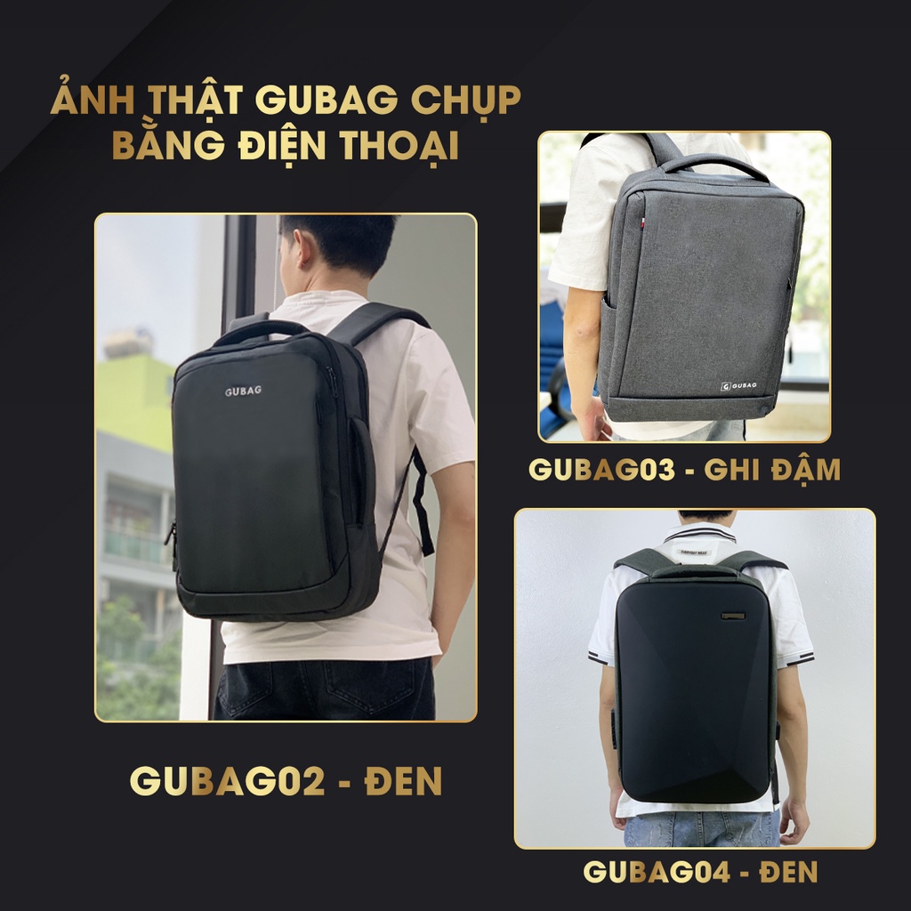 Balo đựng laptop công sở, đựng laptop 13, 14, 15,6 inch chính hãng Gubag, dòng balo doanh nhân, đi làm cao cấp GB02