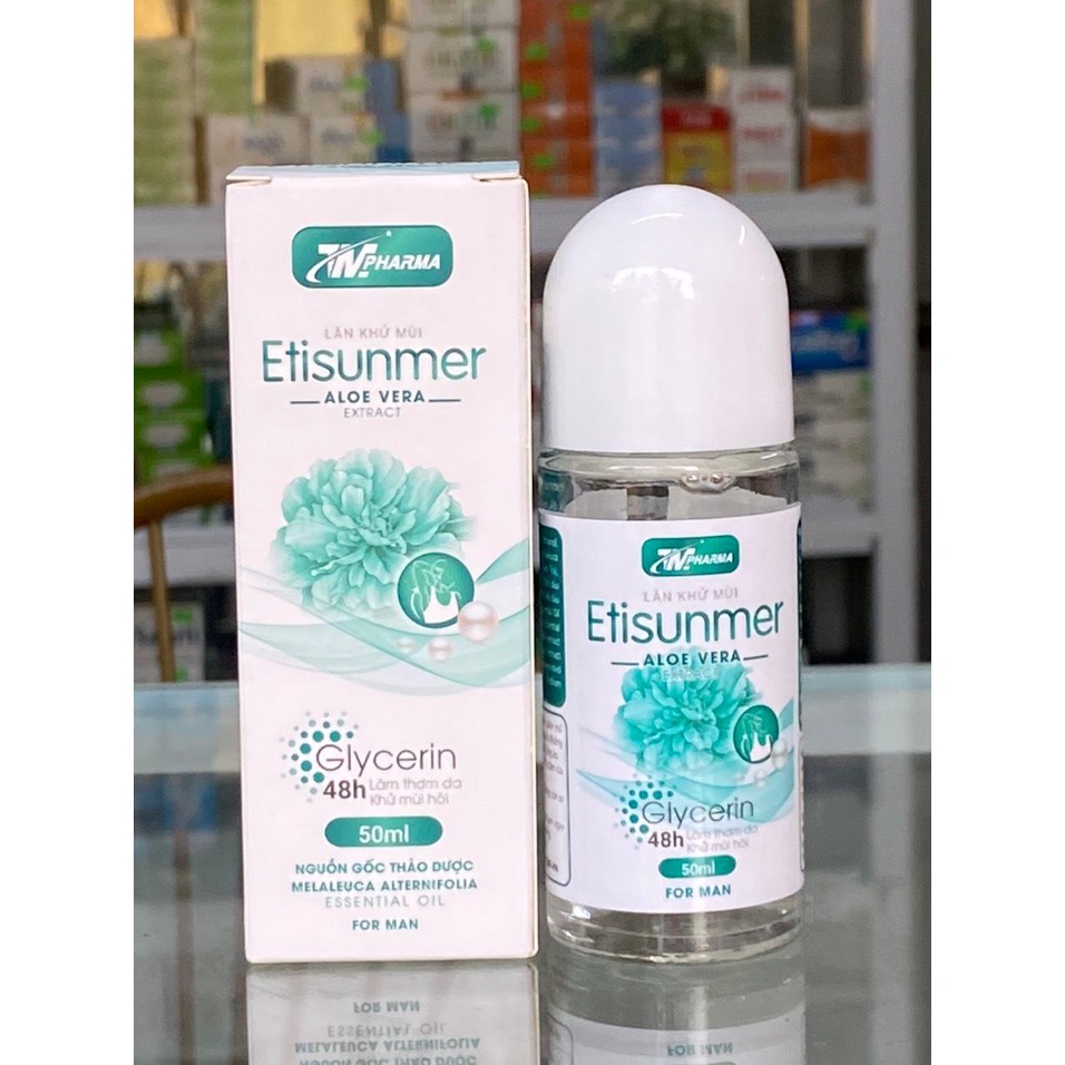 Lăn khử mùi Etisunmer 50ml - Khử Mùi, Ngăn Mồ Hôi Hiệu Quả suốt 48h