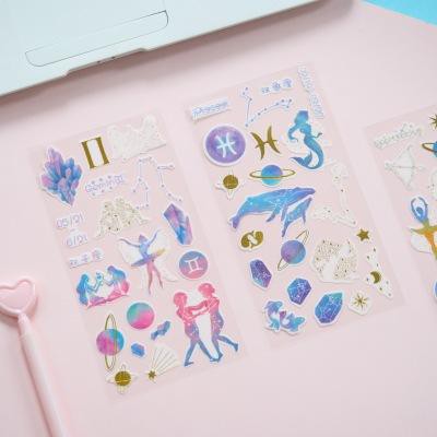 sticker hành tinh nhiều màu S30 sticker cute sticker dễ thương cung hoàng đạo