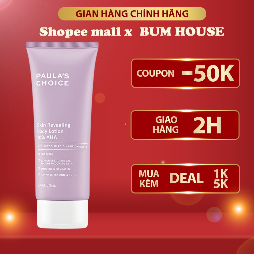 Kem Dưỡng Thể 10% AHA Paula's Choice Resist Skin Revealing Body Lotion With 10% AHA (210ml)