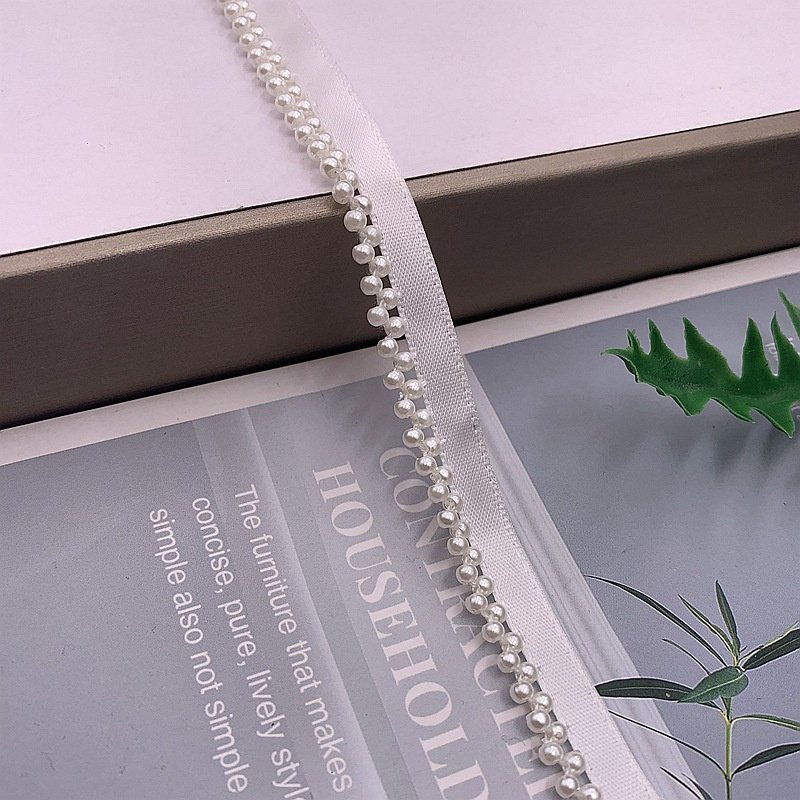 2191168 Dây Ren Đính Hạt Ngọc Trai Dùng Trang Trí Thủ Công Phong Cách Dân Tộc