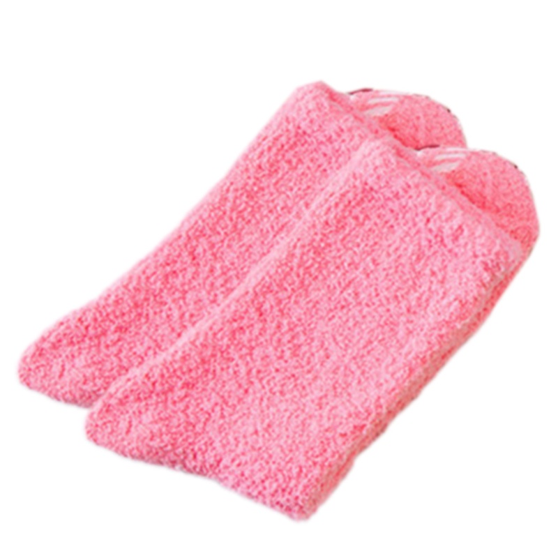 Xiangbao Vớ Lông Cừu Mềm Mại Màu Kẹo Trơn Chống Trượt Giữ Ấm Mùa Đông Cho Nữ