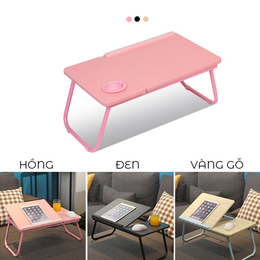 Bàn laptop đa năng Bàn học gấp gọn thông minh tùy chỉnh góc độ có khay để cốc chặn laptop ipad  KUN.decor