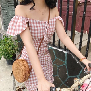 Váy caro vintage bánh bèo 💗