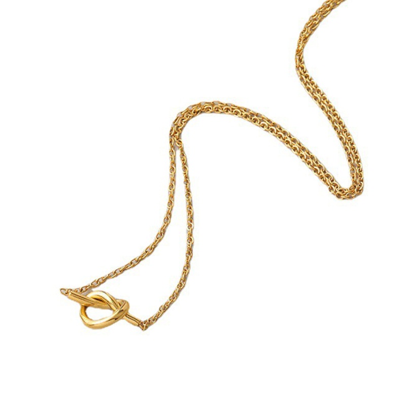 Set 2 / 3 Vòng cổ Tình Bạn Mặt Hình Nút Thắt Bằng Thép Không Gỉ Thời Trang Cho Nữ