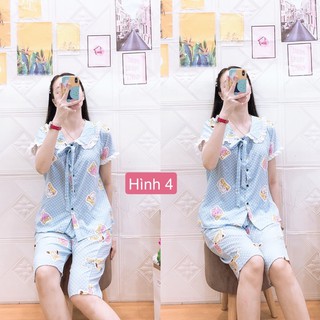 Đồ mặc nhà lửng cánh tiên lụa bông nhí