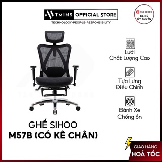 Ghế công thái học Sihoo M57B Black (có kê chân) Hàng chính hãng Bảo hành 3 năm