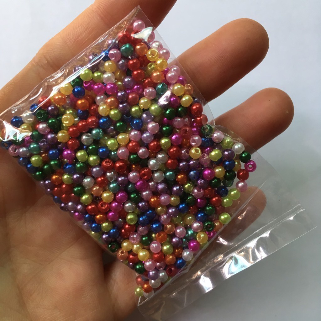 10g cườm nhựa ngọc trai nhiều màu size 3mm N59D