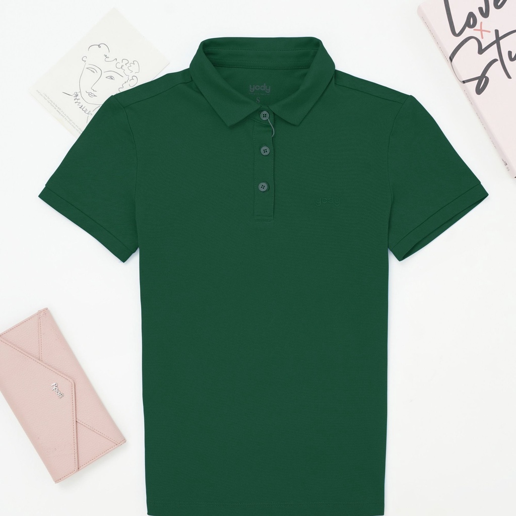4/7 Áo thun polo nam YODY phông cộc tay trơn có cổ bẻ chất vải cotton cá sấu APM5421