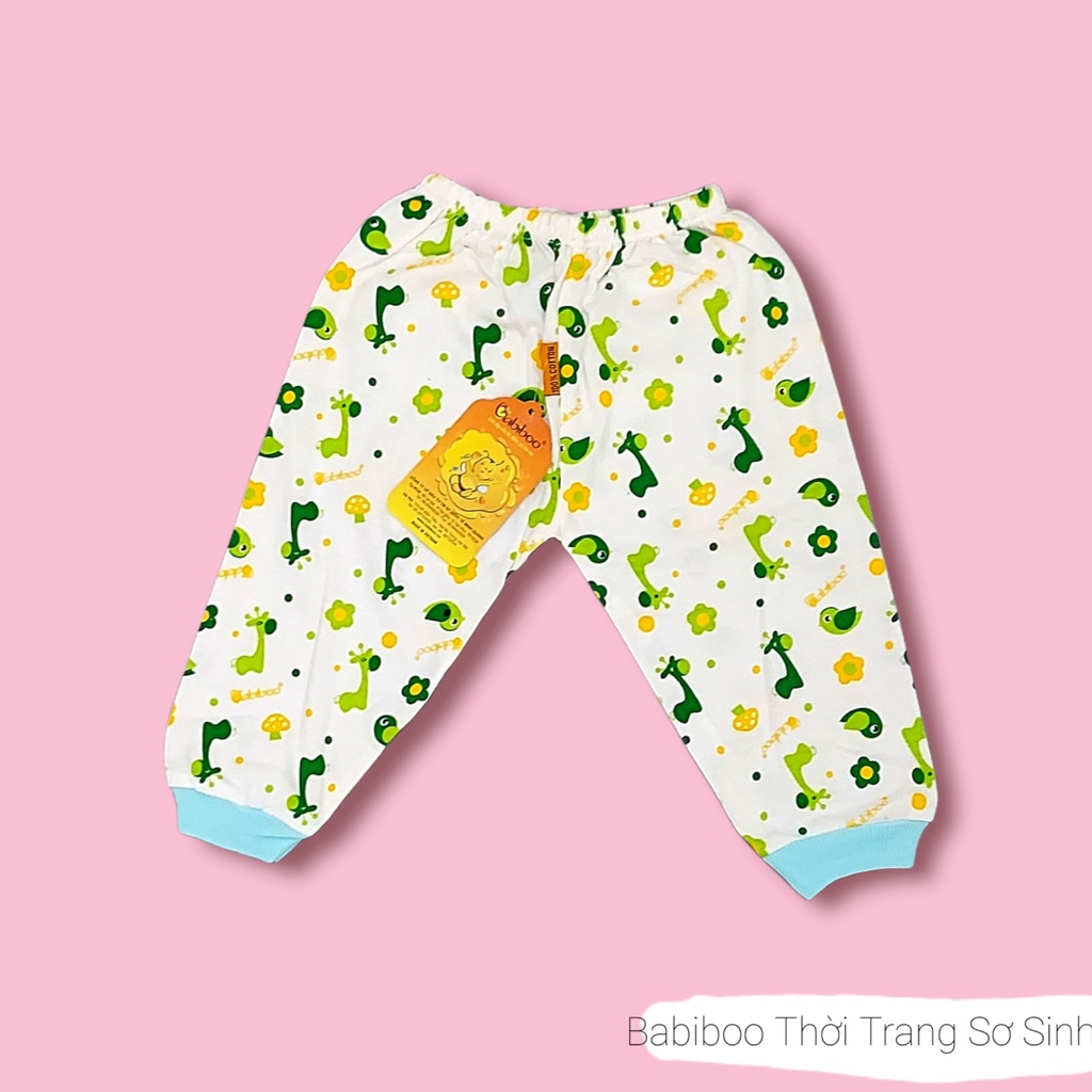 Quần sơ sinh dài vải cotton in hoạt hình ngộ nghĩnh Babiboo BB44