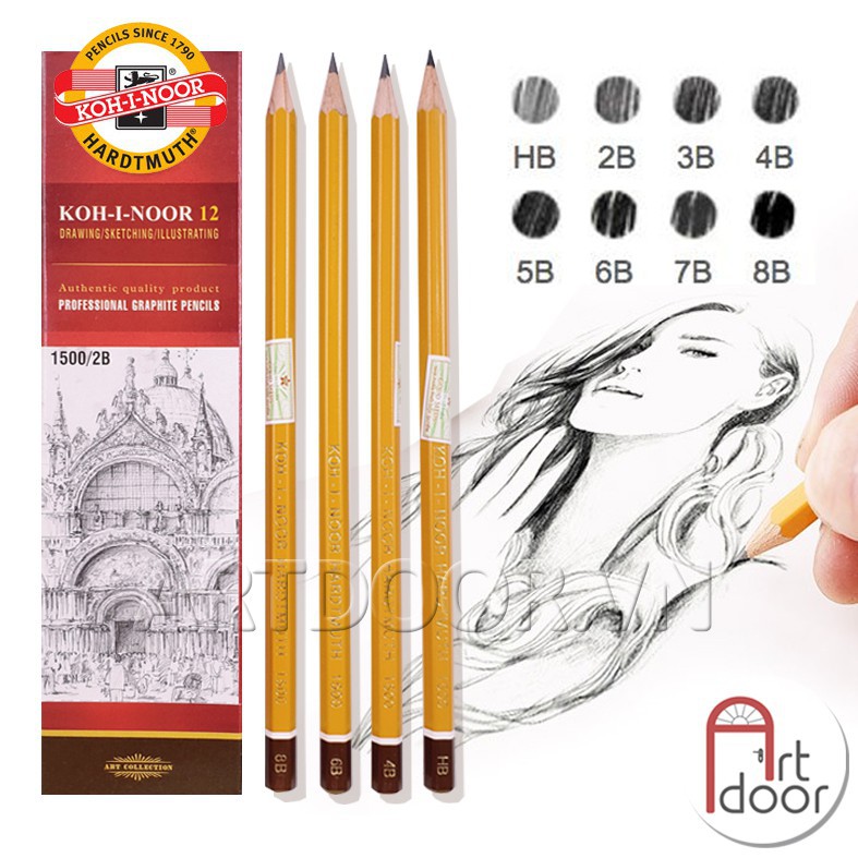 [ARTDOOR] Bộ bút chì phác thảo KOH I NOOR 8 cây