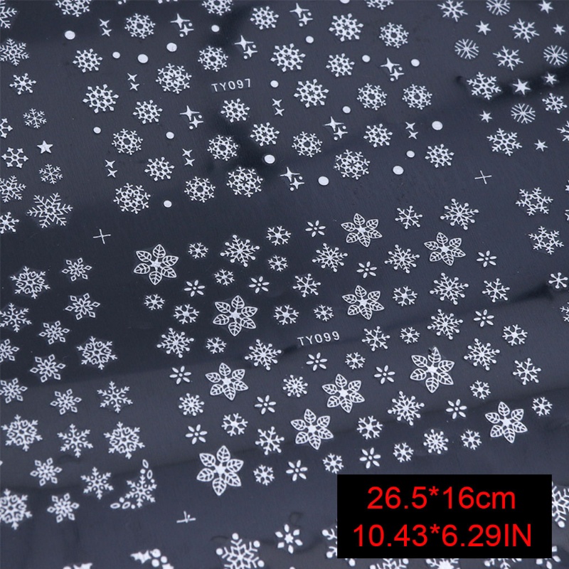 Đề Can Dán Móng Tay Họa Tiết Bông Tuyết Tuần Lộc Giáng Sinh