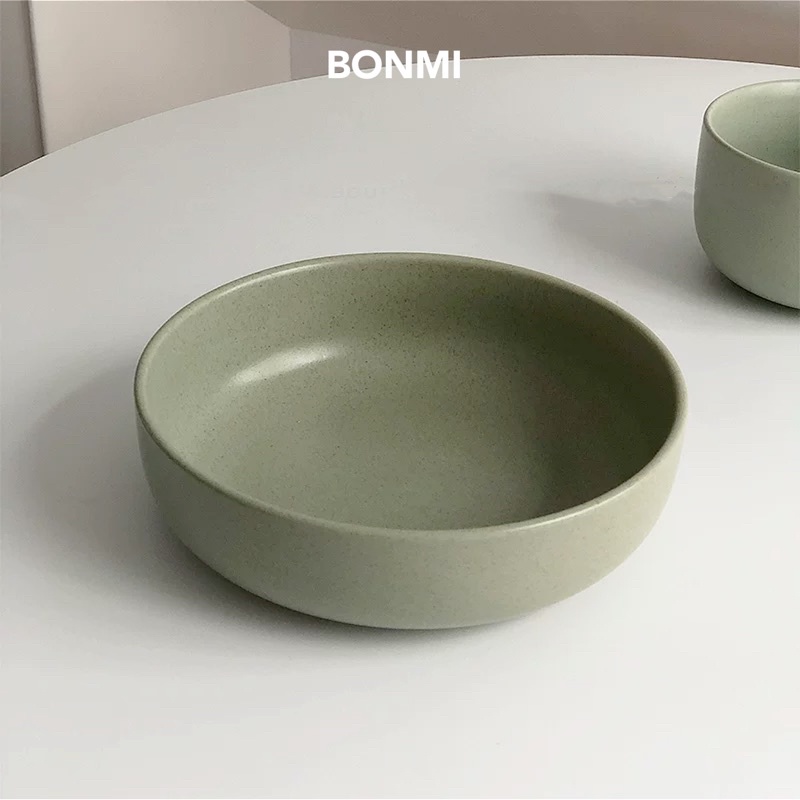 Clip tự quay - Set Tô đĩa men tiêu gốm matte cao cấp, bảng màu pastel Hàn Quốc BONMI