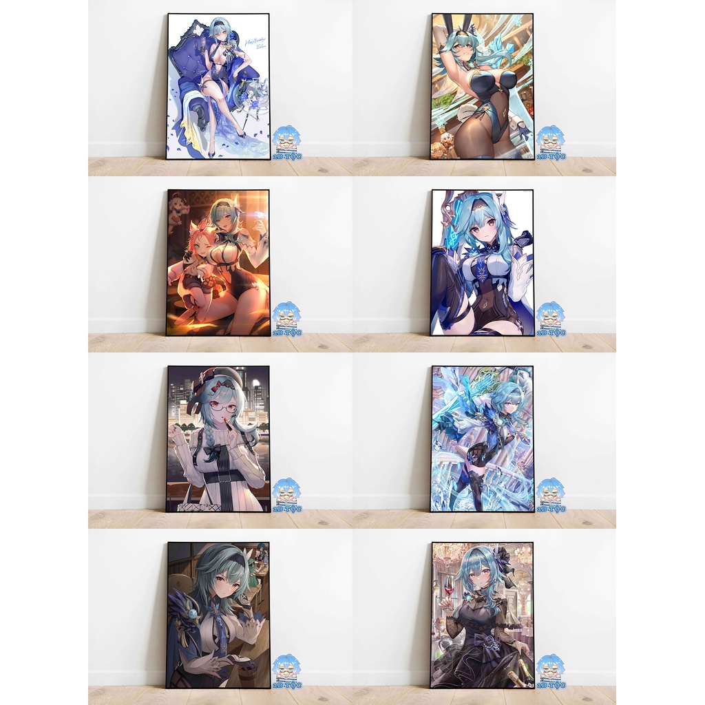 Poster A3 cao cấp treo tường Eula  (6) Game Genshin Impact by 2d tộc shop