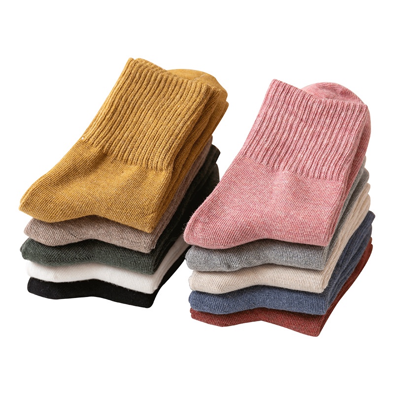 Vớ nữ WAFNHA D253 cotton màu trơn nhã nhặn